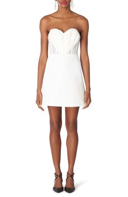 Carolina Herrera Sweetheart Neck Strapless Faille Minidress in White