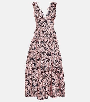 Carolina Herrera Tiered cotton-blend midi dress