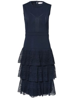 Carolina Herrera tiered knit sleeveless dress - Blue