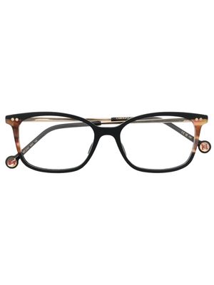 Carolina Herrera tortoiseshell rectangle-frame glasses - Black