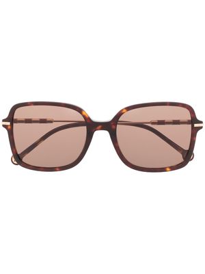 Carolina Herrera tortoiseshell square-frame sunglasses - Brown