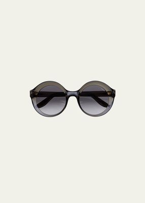 Carolina X Area Grey Round Acetate Sunglasses