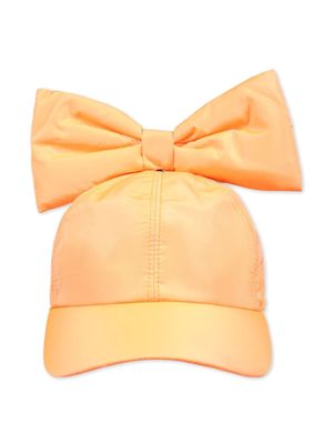 Caroline Bosmans bow-detail satin cap - Orange