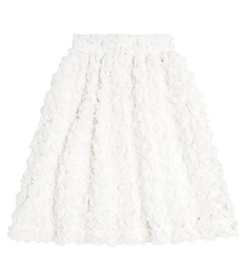 Caroline Bosmans Floral-appliqué flared tulle skirt
