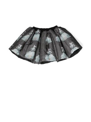 Caroline Bosmans graphic-print flared skirt - Grey