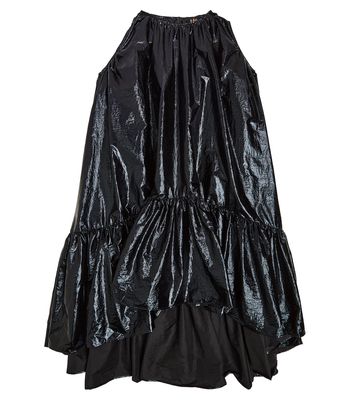 Caroline Bosmans Metal ruffled metallic dress