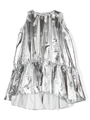 Caroline Bosmans metallic-effect asymmetric-hem dress - Silver