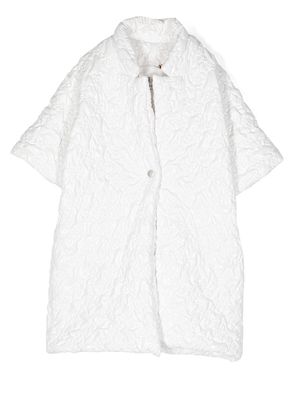 Caroline Bosmans textured embroidered coat - White