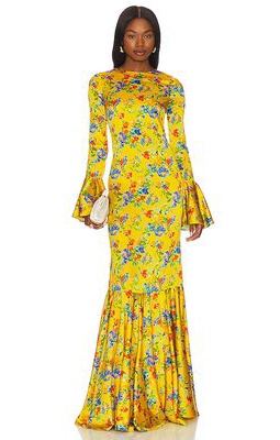 CAROLINE CONSTAS Allonia Gown in Yellow