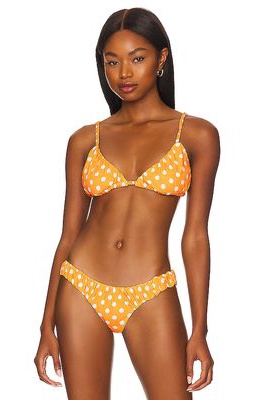 Caroline Constas Stacia Bikini Top in Yellow