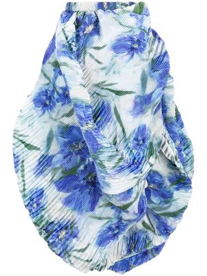 CAROLINE HU floral-print asymmetric midi skirt - Multicolour