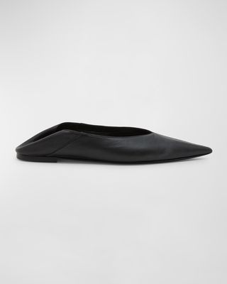 Carolyn Leather Slide Ballerina Flats