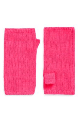 Carolyn Rowan Accessories Short Fingerless Cashmere Gloves in Hot Pink