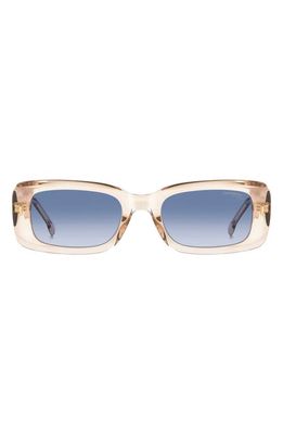Carrera Eyewear 53mm Gradient Rectangular Sunglasses in Beige/Blue Shaded