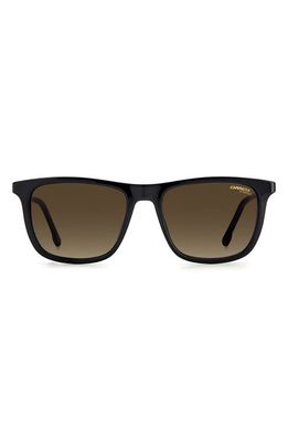 Carrera Eyewear 53mm Rectangular Sunglasses in Black /Brown Gradient
