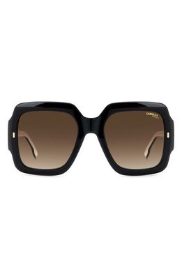 Carrera Eyewear 54mm Gradient Rectangular Sunglasses in Black White/Brown Gradient