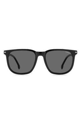 Carrera Eyewear 54mm Polarized Rectangle Sunglasses in Black Grey Polar