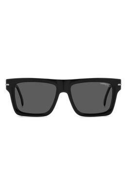 Carrera Eyewear 54mm Polarized Rectangular Sunglasses in Black/Gray Polar