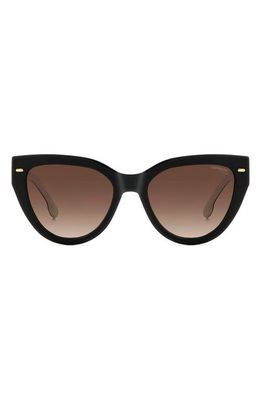 Carrera Eyewear 55mm Gradient Cat Eye Sunglasses in Black White/Brown Gradient