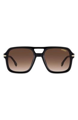 Carrera Eyewear 55mm Gradient Square Sunglasses in Black/Brown Gradient
