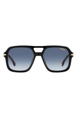 Carrera Eyewear 55mm Gradient Square Sunglasses in Str Black/Blue Shaded
