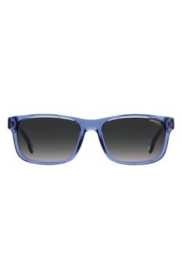 Carrera Eyewear 57mm Rectangular Sunglasses in Blue /Grey Shaded