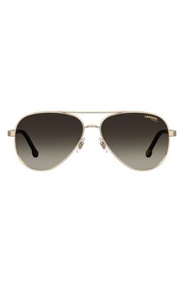 Carrera Eyewear 58mm Aviator Sunglasses in Gold Havana/Brown Gradient