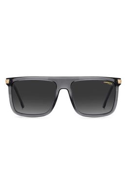 Carrera Eyewear 58mm Flat Top Rectangular Sunglasses in Grey /Grey Shaded