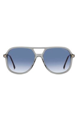 Carrera Eyewear 58mm Navigator Sunglasses in Grey/Blue Shaded