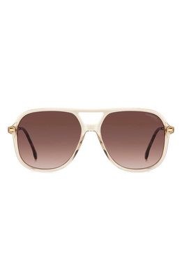 Carrera Eyewear 58mm Navigator Sunglasses in Nude/Brown Gradient