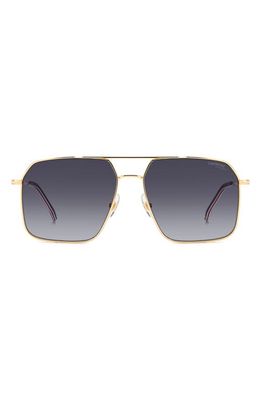 Carrera Eyewear 59mm Gradient Aviator Sunglasses in Gold/Grey Shaded 