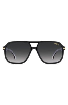 Carrera Eyewear 59mm Rectangular Sunglasses in Black/Grey Shaded