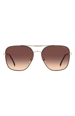 Carrera Eyewear 60mm Gradient Square Sunglasses in Black Gold/Brown Orange