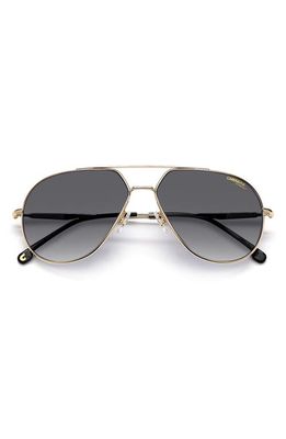 Carrera Eyewear 61mm Gradient Aviator Sunglasses in Gold /Grey Shaded