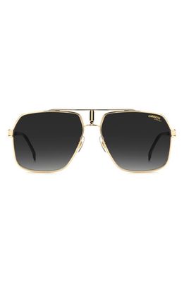 Carrera Eyewear 62mm Oversize Gradient Navigator Sunglasses in Black Gold/Grey Shaded