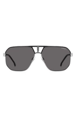 Carrera Eyewear 62mm Oversize Navigator Sunglasses in Black Dark Ruth/Gray Polar