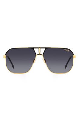 Carrera Eyewear 62mm Oversize Navigator Sunglasses in Matte Black /Grey Shaded