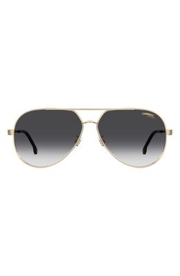 Carrera Eyewear 63mm Polarized Oversize Aviator Sunglasses in Gold Black/Grey Shaded