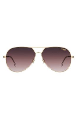 Carrera Eyewear 63mm Polarized Oversize Aviator Sunglasses in Gold Burgundy/Gradient Pink 