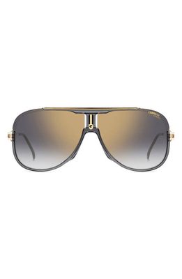 Carrera Eyewear 64mm Oversize Aviator Sunglasses in Grey/Gray Sf Gd Sp