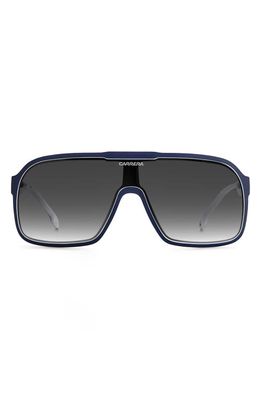 Carrera Eyewear 99mm Oversize Rectangular Sunglasses in Blue White /Grey Shaded