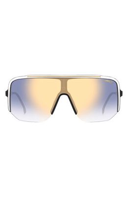 Carrera Eyewear 99mm Oversize Shield Sunglasses in White Black/Blsf Gdsp