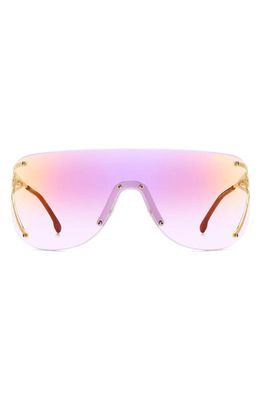 Carrera Eyewear 99mm Shield Sunglasses in Gold Black/Multilayer Viol 