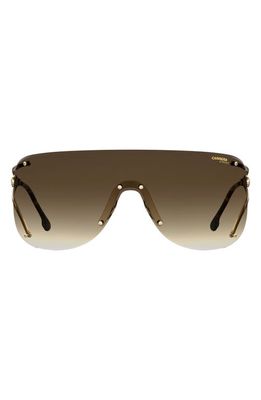 Carrera Eyewear 99mm Shield Sunglasses in Gold Havana/Brown Gradient