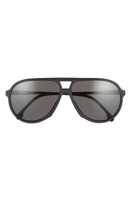 Carrera Eyewear Carrera 61mm Aviator Sunglasses in Matte Black/Grey