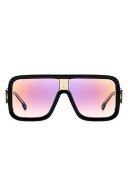 Carrera Eyewear FLAGLAB 14 62mm Gradient Oversize Square Shield Sunglasses in Black Crystal/Multi Violet 