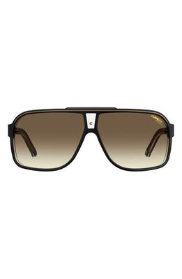 Carrera Eyewear Grand Prix 2 64mm Oversize Aviator Sunglasses in Black/Brown Gradient