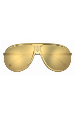 Carrera Eyewear Superchampion 99mm Aviator Sunglasses in Gold/Multilayer Gold