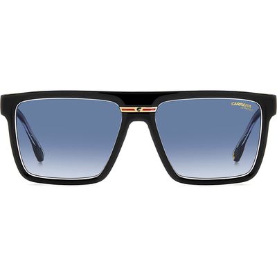 Carrera Eyewear Victory 58mm Gradient Flat Top Sunglasses in Black Crystal/Blue Shaded 