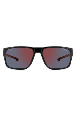 Carrera Eyewear x Ducati 59mm Rectangular Sunglasses in Black/Red Mirror Polar